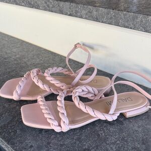 Pink Braided Brazilian Strap Sandals